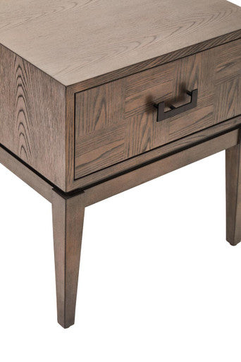 Dimaro Antique Grey One Drawer Side Table