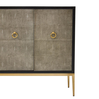 Deruta Grey Shagreen Effect 4 Door Sideboard