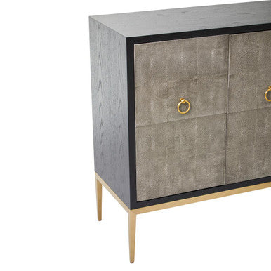 Deruta Grey Shagreen Effect 4 Door Sideboard