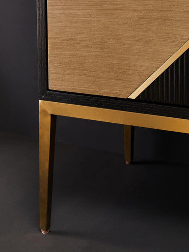 Davoli Black and Gold Two Door Sideboard