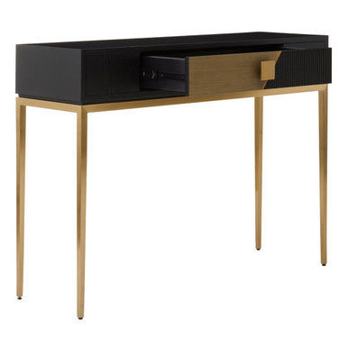 Davoli Black and Gold Console Table with 1 Drawer