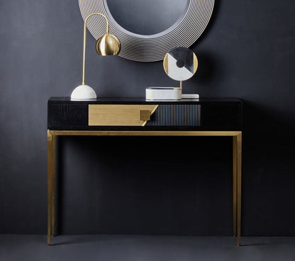 Davoli Black and Gold Console Table with 1 Drawer