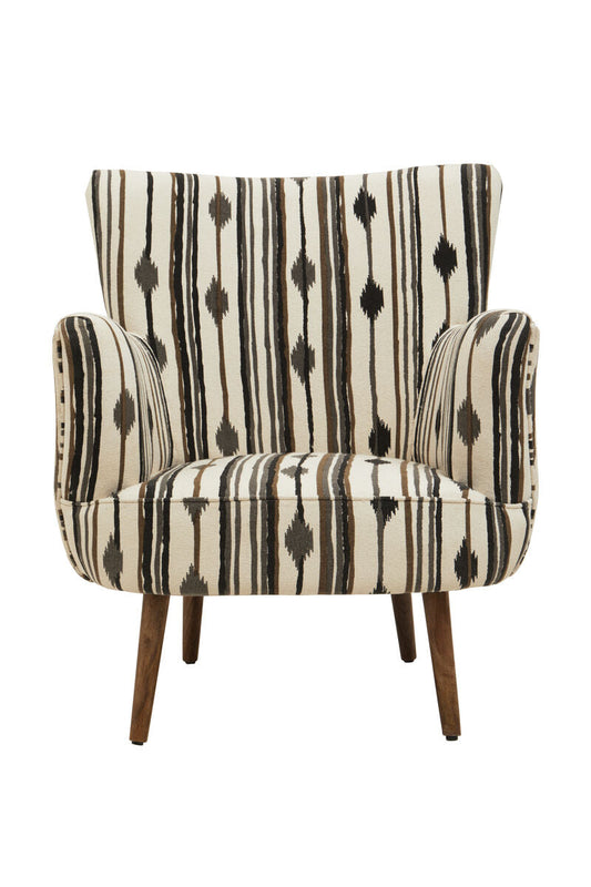 Cefena Black and White Chair With Flared Arms