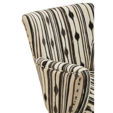 Cefena Black and White Chair With Flared Arms
