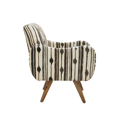 Cefena Black and White Chair With Straight Arms