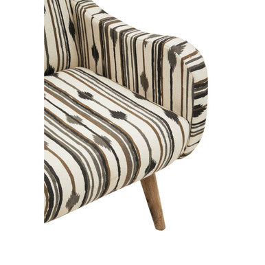 Cefena Black and White Chair With Straight Arms
