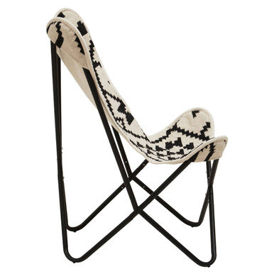 Cefena Black and White Butterfly Chair