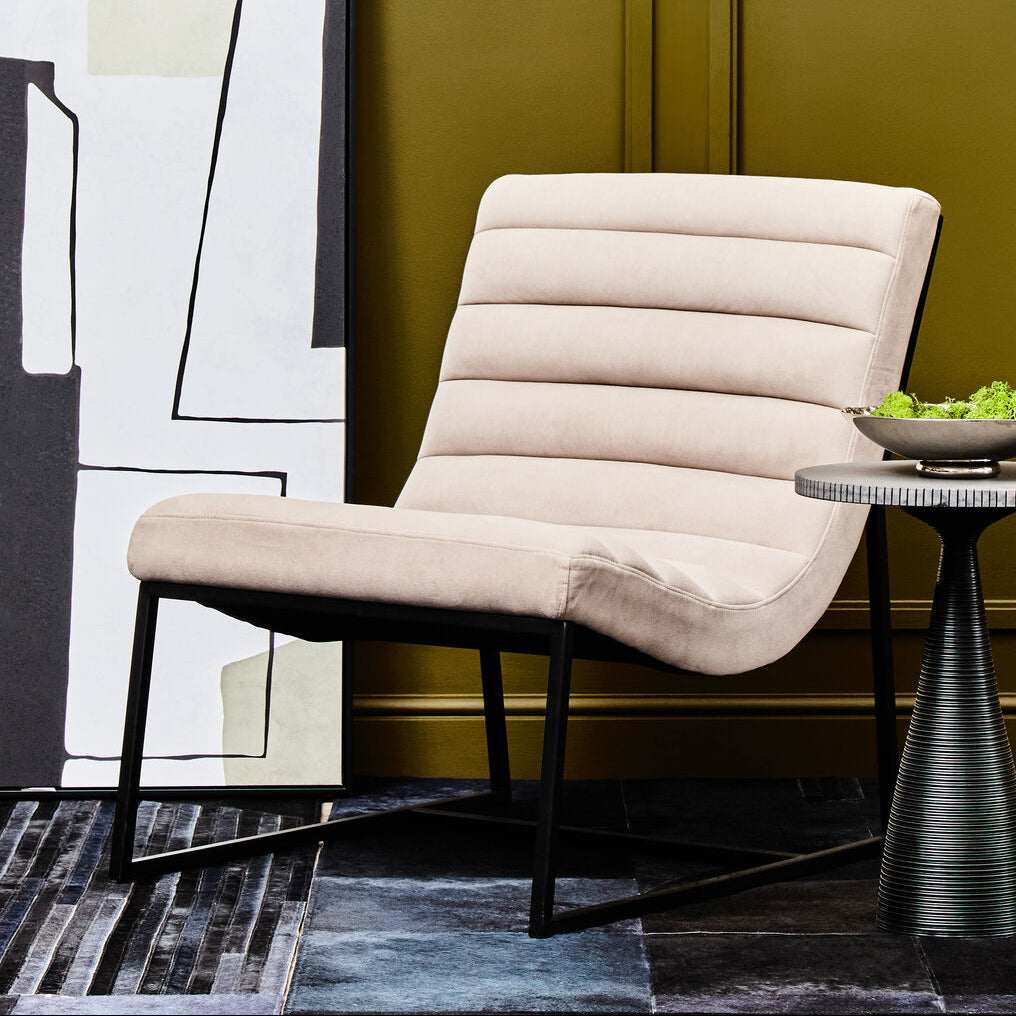 Vogue Ivory Velvet  Lounge Chair
