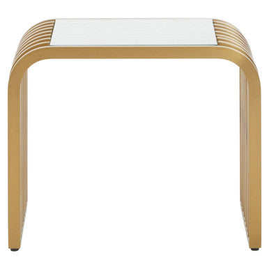 Vogue Matte Gold Slatted End Table