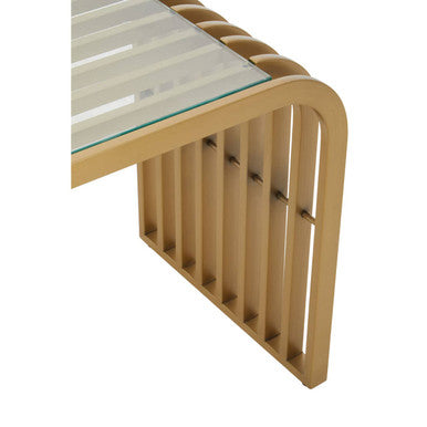 Vogue Matte Gold Slatted End Table