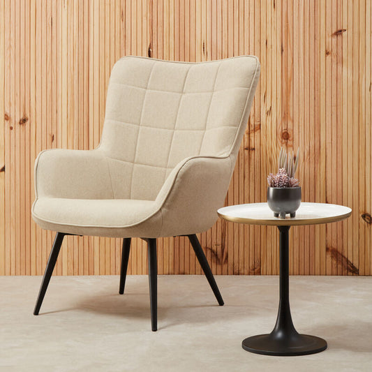 Corra White Marble Side Table With Column Base