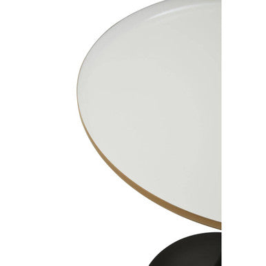 Corra White Marble Side Table With Column Base