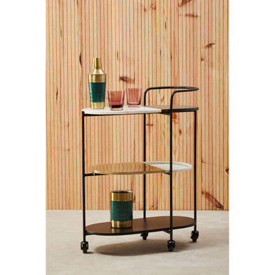 Corra 3 Tier Marble Trolley