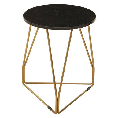Corra Side Table With Black Marble Top