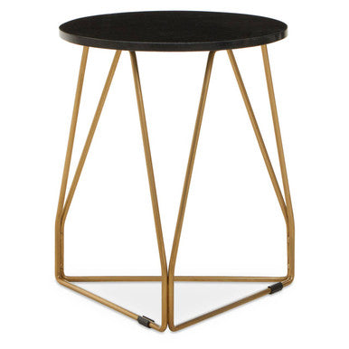 Corra Side Table With Black Marble Top