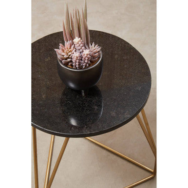 Corra Side Table With Black Marble Top