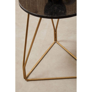 Corra Side Table With Black Marble Top