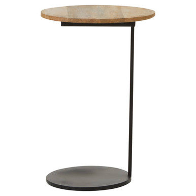 Corra Side Table With Round Wooden Top