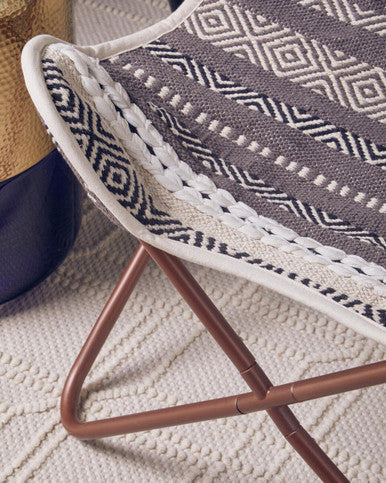 Cefena Grey And White Butterfly Chair