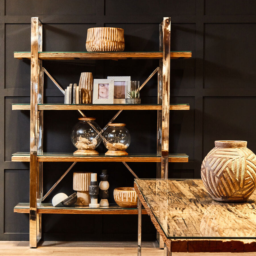 Natural Wood Four Tier Shelf Unit | Kerala
