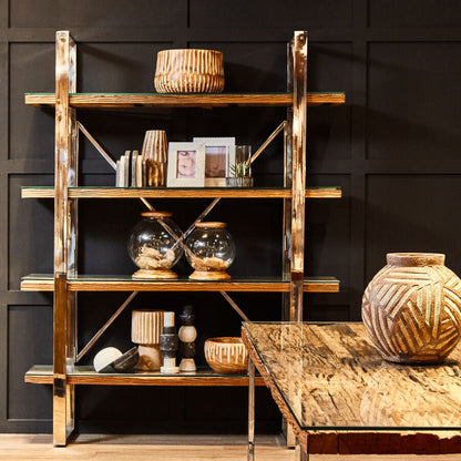 Natural Wood Four Tier Shelf Unit | Kerala