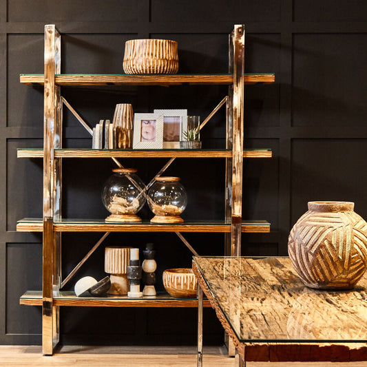Natural Wood Four Tier Shelf Unit | Kerala