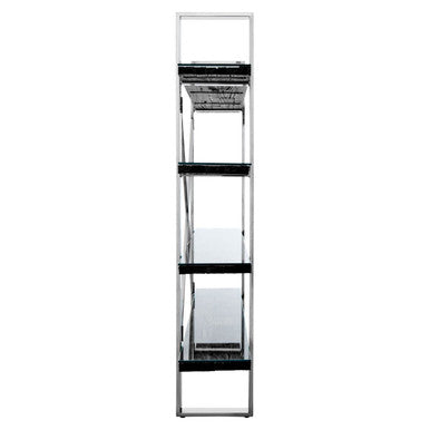 Kerala Black Wood Four Tier Shelf Unit
