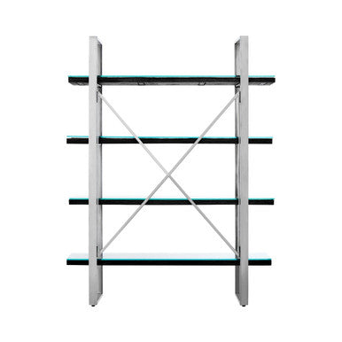 Kerala Black Wood Four Tier Shelf Unit