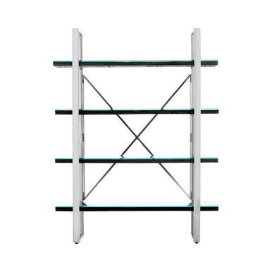 Kerala Black Wood Four Tier Shelf Unit