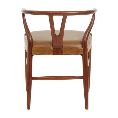 Kendari Tan Leather Wishbone Dining Chair