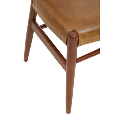 Kendari Tan Leather Wishbone Dining Chair