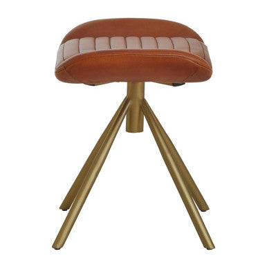 Buffalo Tan Leather Footstool