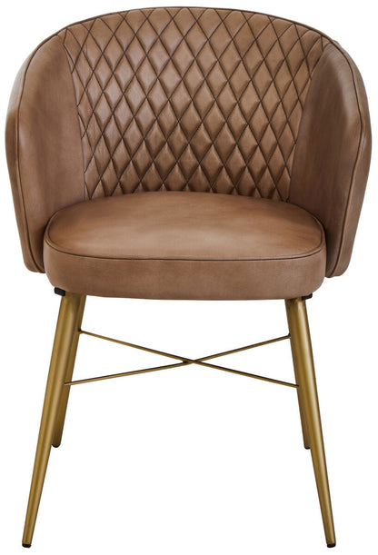 Buffalo Grey Leather Chair With Gold Finish Legs