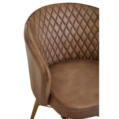 Buffalo Grey Leather Chair With Gold Finish Legs
