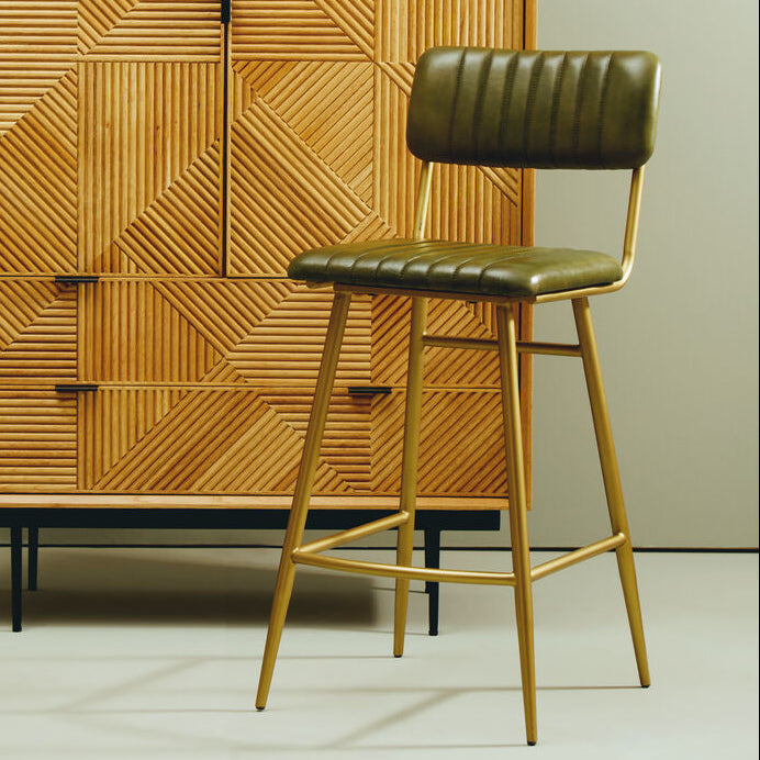 Green Leather Bar Chair | Buffalo