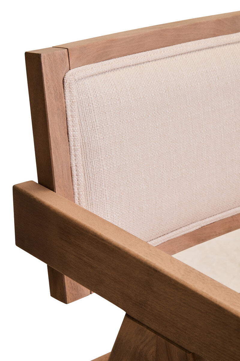 Cebu Ivory Fabric and Grey Wash Beech Wood Dining Chair