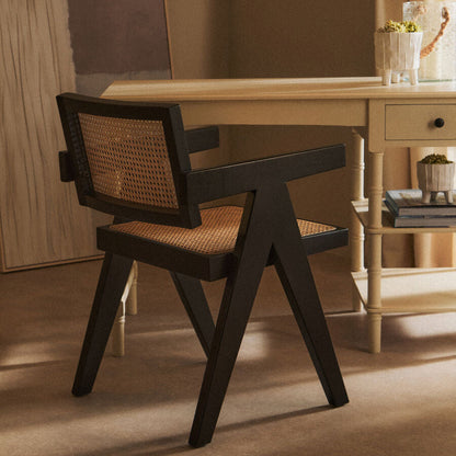 Cebu Natural Cane and Black Beech Wood Dining Chair