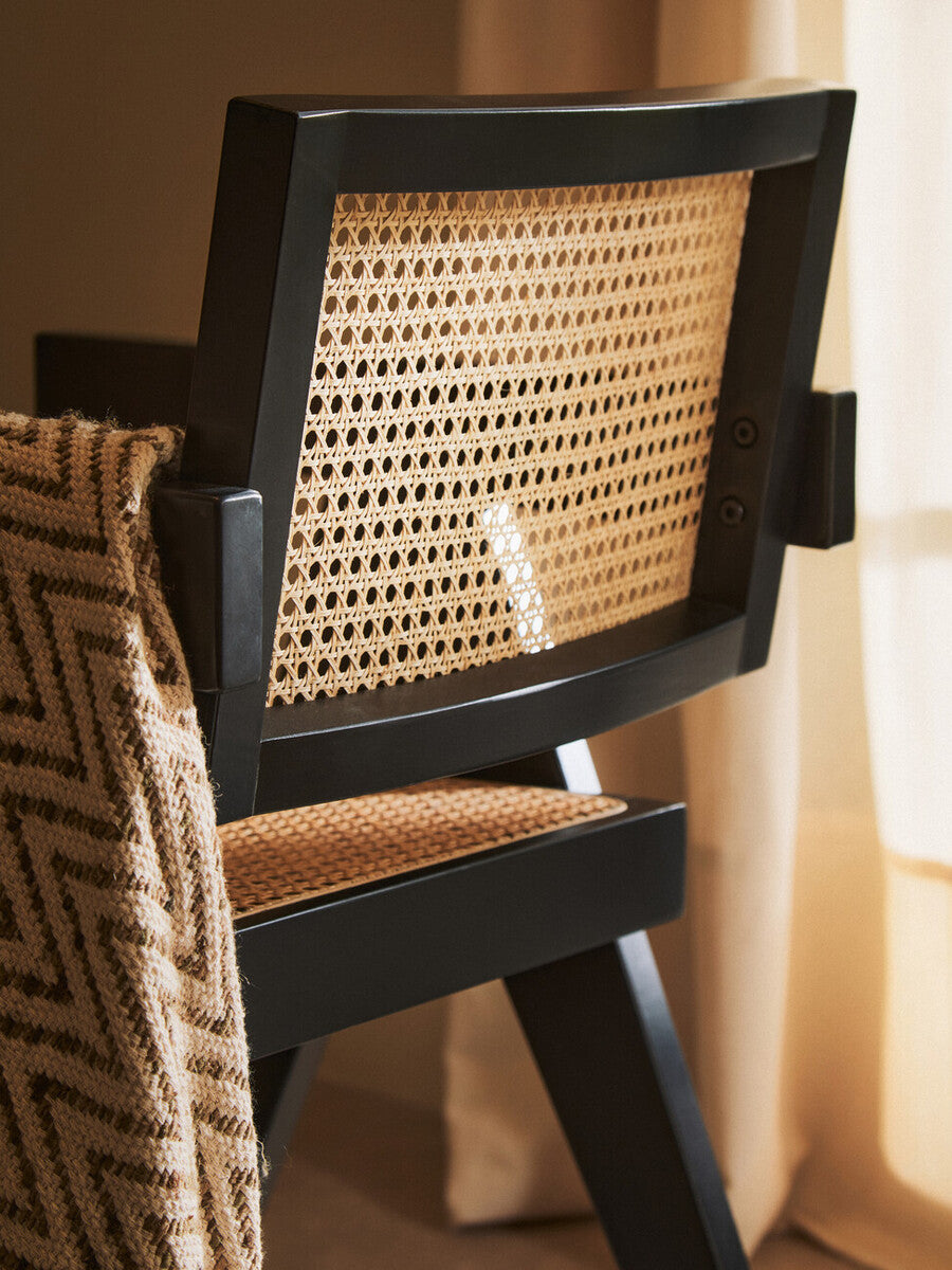 Natural Cane and Black Beech Wood Dining Chair | Cebu