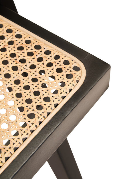 Cebu Natural Cane and Black Beech Wood Dining Chair