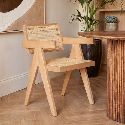 Natural Cane and Beech Wood Dining Chair | Cebu