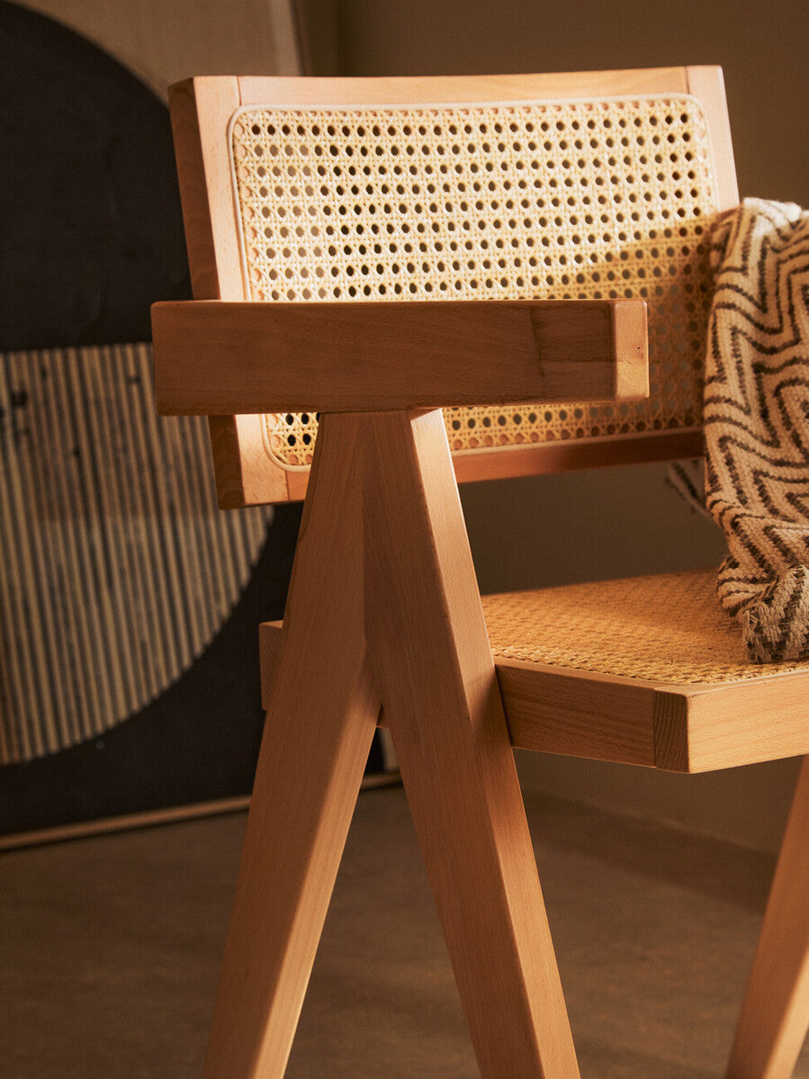 Natural Cane and Beech Wood Dining Chair | Cebu