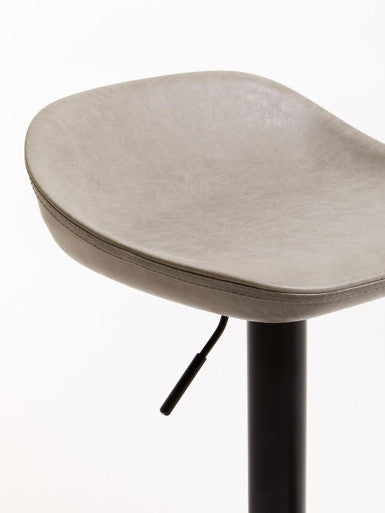 Dalston Set Of Two Ash Faux Leather Bar Stools