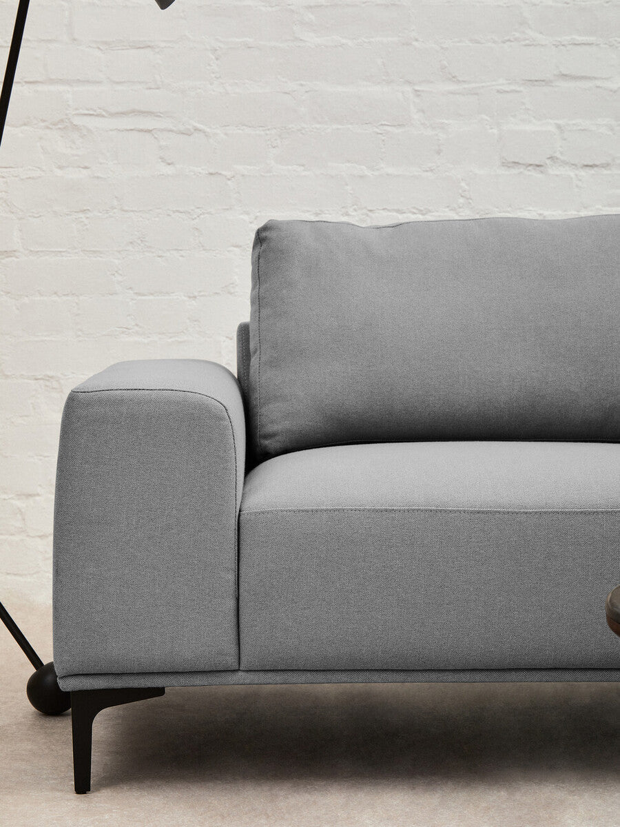 Toulon 3 Seat Grey Fabric Right Chaise Sofa