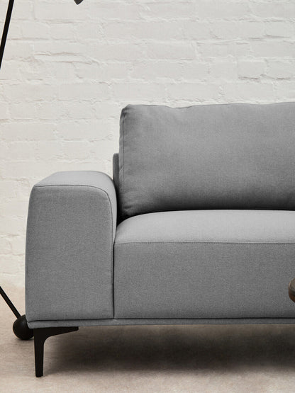 Toulon 3 Seat Grey Fabric Right Chaise Sofa