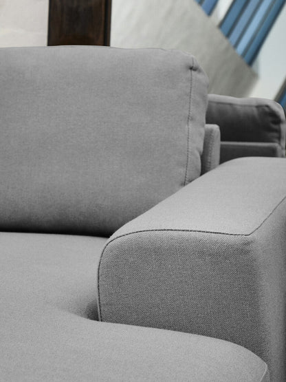 Toulon 3 Seat Grey Fabric Right Chaise Sofa