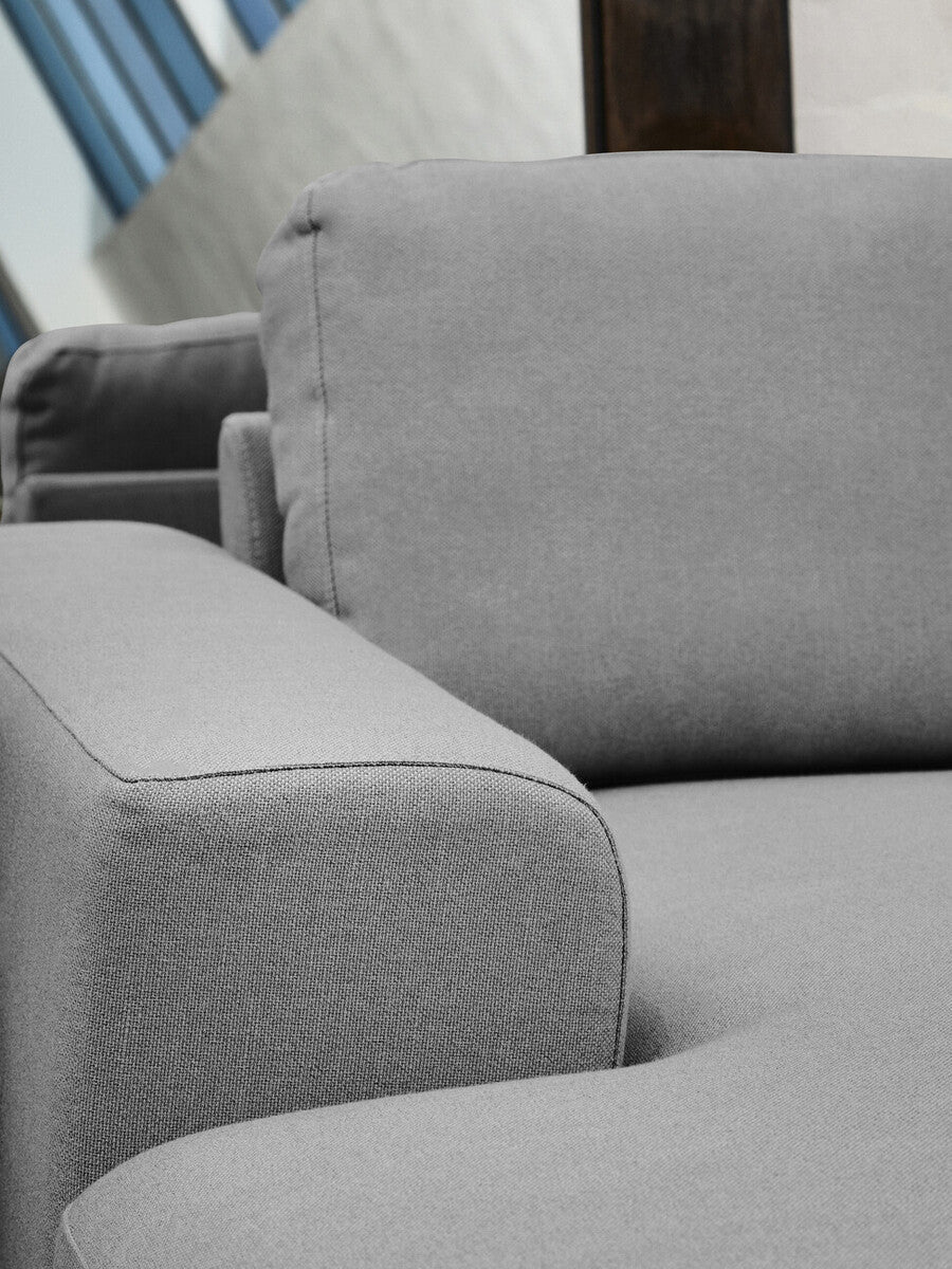 Toulon 3 Seat Grey Fabric Left Chaise Sofa