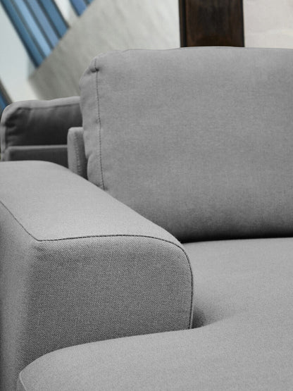 Toulon 3 Seat Grey Fabric Left Chaise Sofa