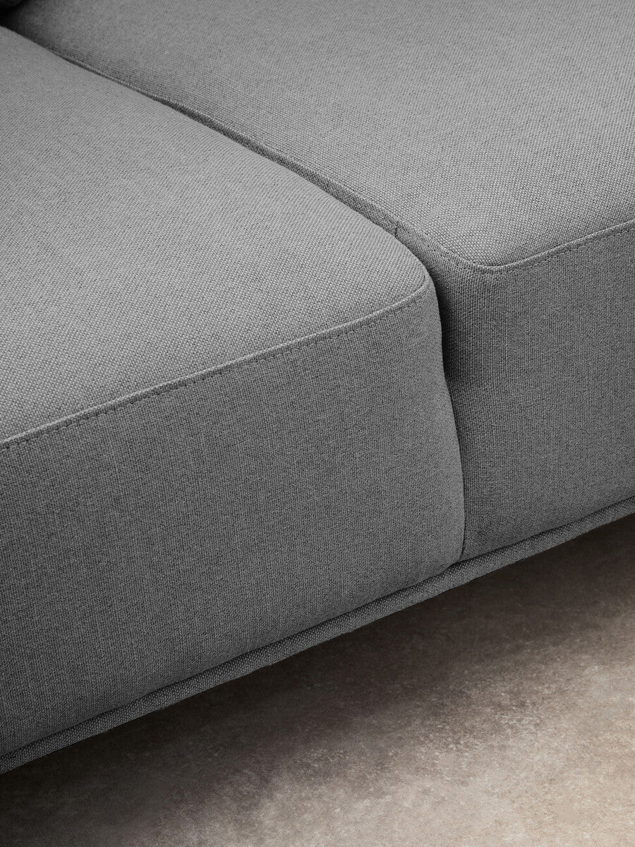 Toulon 3 Seat Grey Fabric Left Chaise Sofa