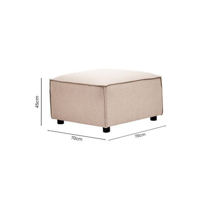 Toulouse Natural Fabric Modular Ottoman