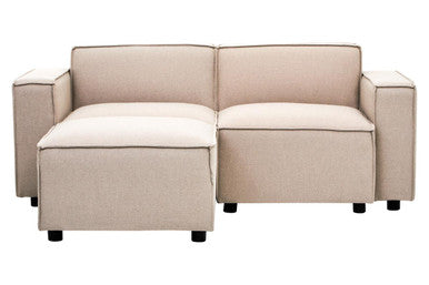 Toulouse Natural Fabric Modular Ottoman